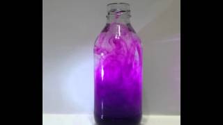 Diffusion of potassium permanganate in water