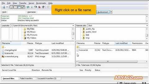 Managing files in FileZilla