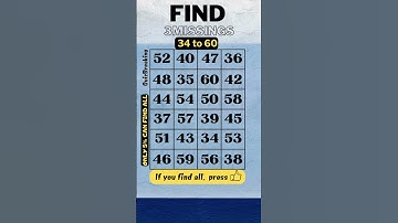 34 to 60, find the 3 missing numbers, only 5% can find all. #quiz, #dementia test,#prevent dementia