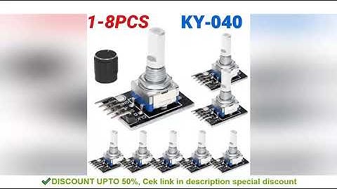 1-8PCS KY-040 360 Degrees Rotary Encoder Module with Knob Cap 5V Brick Sensor Switch Development Boa