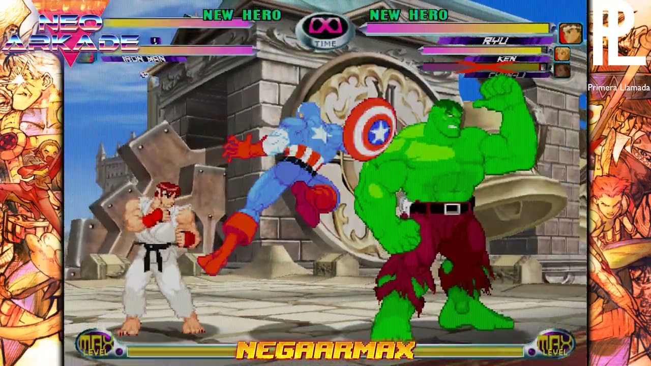 Marvel VS Capcom 2 - MOD de Doblaje Latino - Gameplay Vengadores Unidos