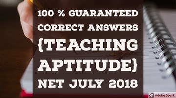 Teaching Answer Keys NET 2018 by Be Prepare for UGC-NET