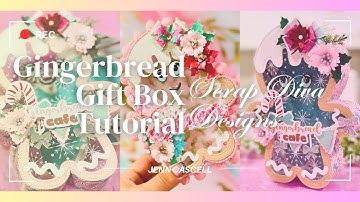Gingerbread Shaker Gift Box Tutorial October Release from Scrap Diva Designs @ScrapDiva29