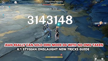 6.1 Stygian Onslaught : Jean Really Can Solo Dire With No DMG Taken | New Tricks Guide