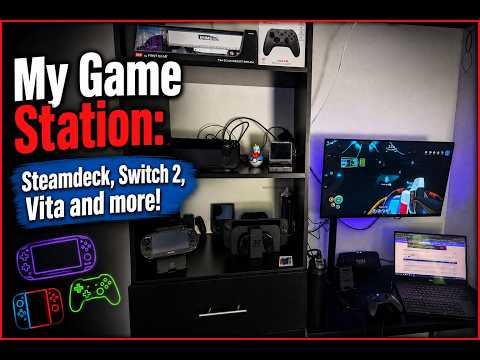 My Game Station Set up; Steamdeck, Switch 2, RG35XX SP, VIta and more!