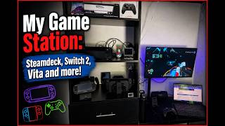 My Game Station Set up; Steamdeck, Switch 2, RG35XX SP, VIta and more!