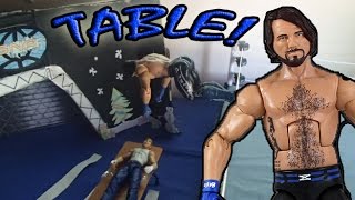 AJ Styles - 450 Splash Through A Table AT TLC (WWE Figure Stop Motion)