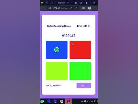 Color Guessing Game | HTML, CSS & Javascript Project - YouTube