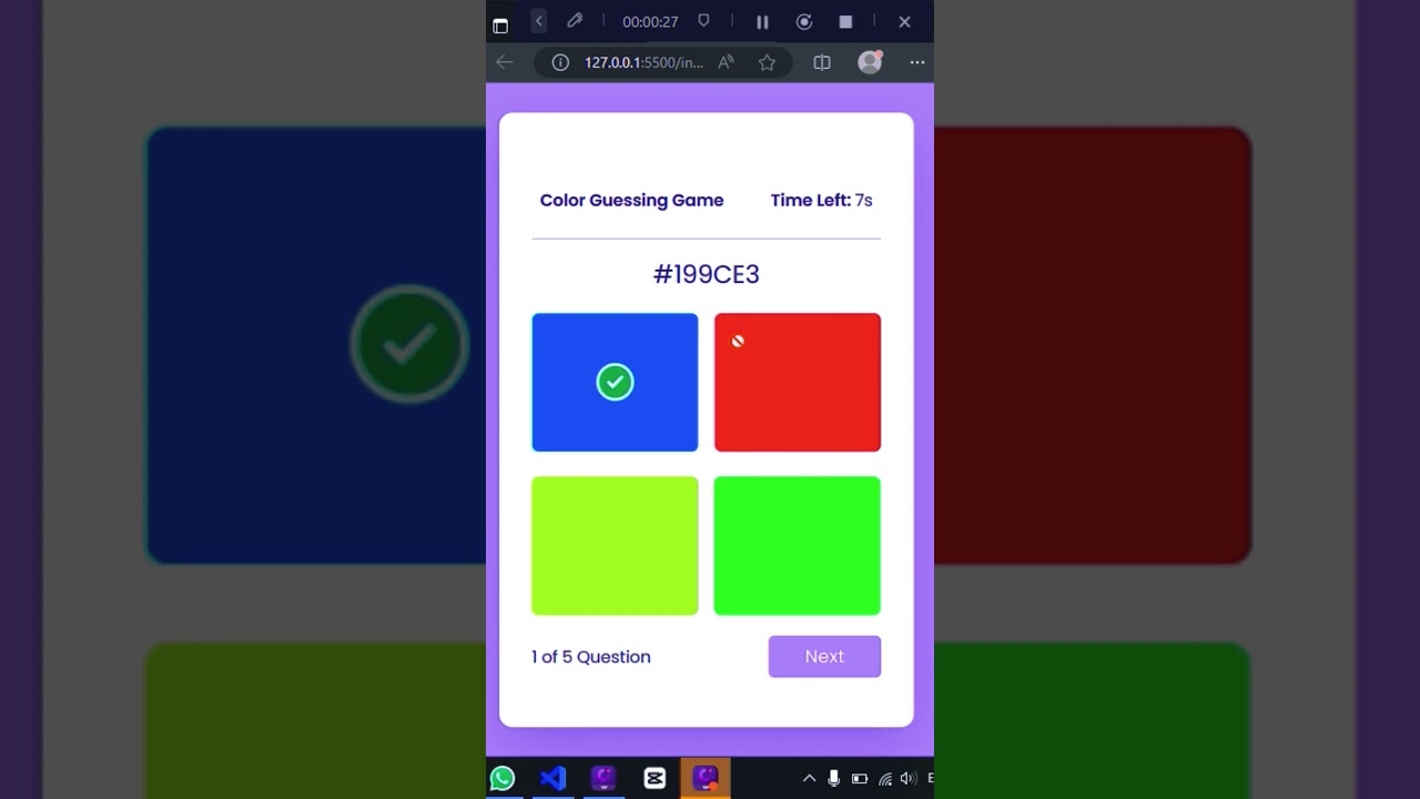 Color Guessing Game | HTML, CSS & Javascript Project
