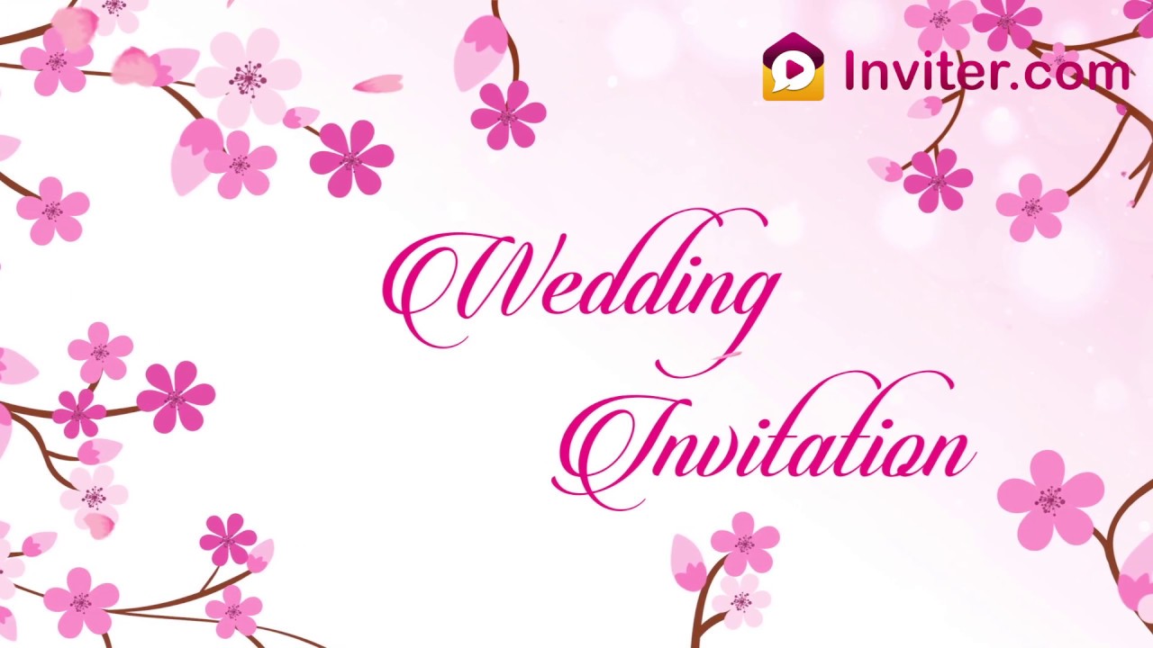 Cherry Blossom Themed Wedding Video Invitation | Inviter.com 