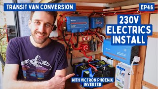 Campervan 230V Electrics Install (with Victron Phoenix Inverter!) | Transit Van Conversion E46