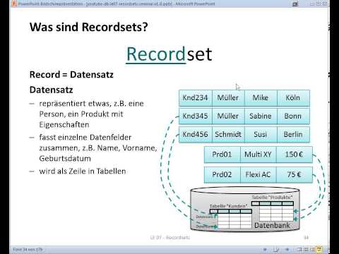 0705: Datenbanken mit MS Access -LE07- Teil05 - Was sind Recordsets?