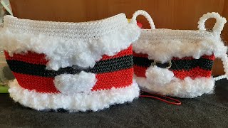 bolsita o monedero navideño tejido a crochet