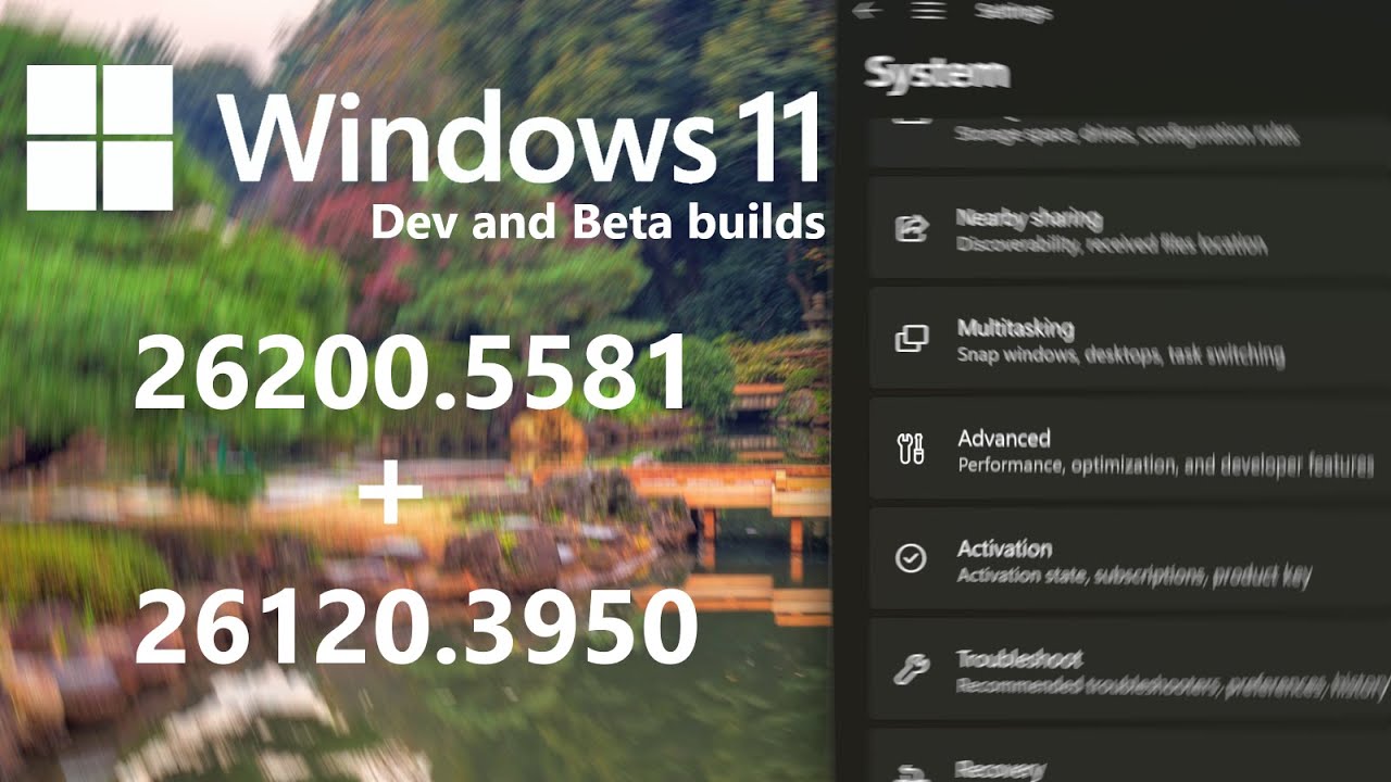 Windows 11 Dev and Beta (26200.5581, 26120.3950) - Everything New ...