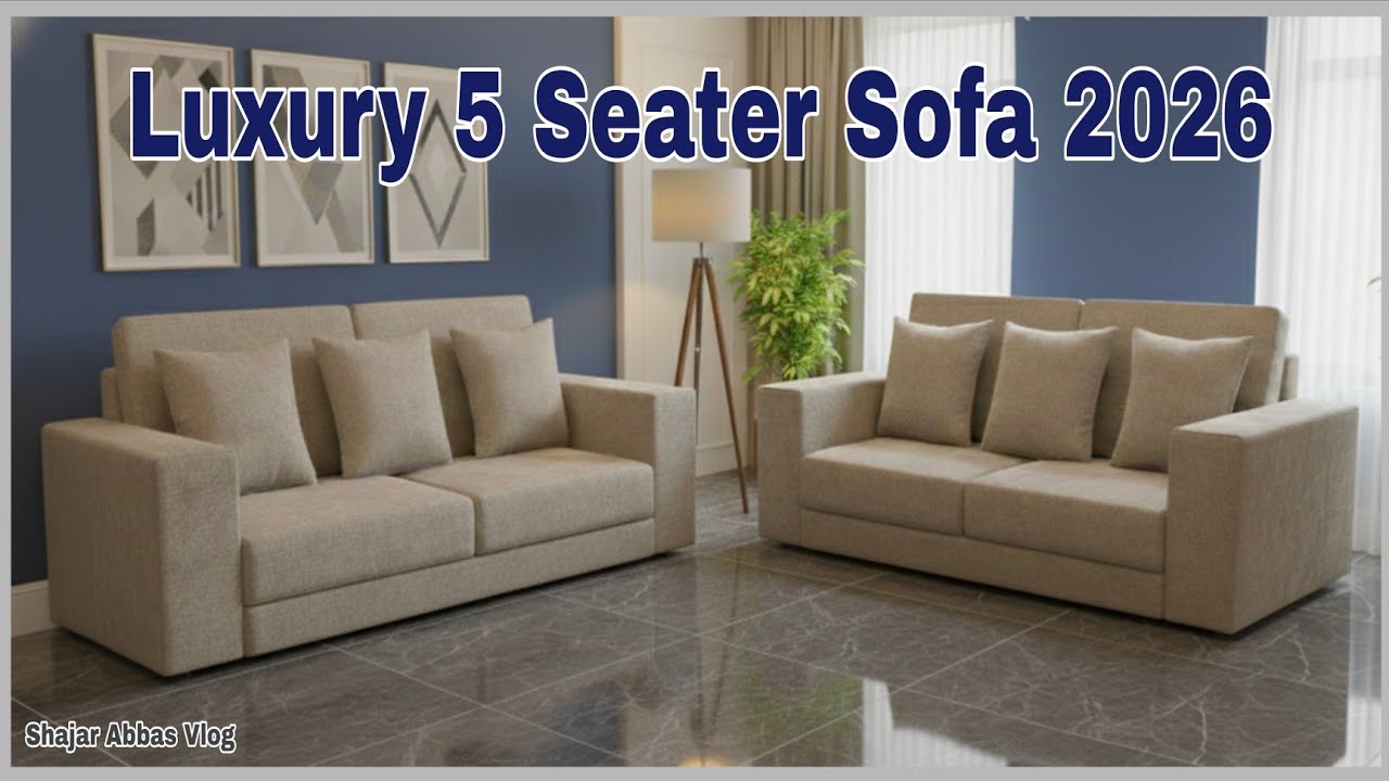 Luxury 5 Seater Sofa 2026 | 50 Density Foam Premium Fabric Sofa Set | Custom Made Indian Sofa