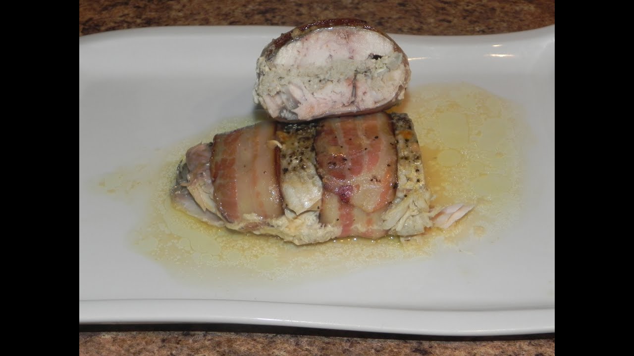 Bacon Wrapped Crab Stuffed Striped Bass YouTube