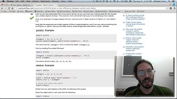 Using Python Pickle to Make Data into Persistent Object Store