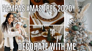 DECORATE MY PAMPAS CHRISTMAS TREE WITH ME: WOODSY GREEN TREE *AND HOLIDAY HOME DECOR HAUL*