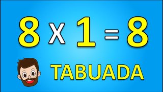 Tabuada Multiplicação 8 X 1 8 Aprender A Multiplicação. Conta De Vezes. Matemática
