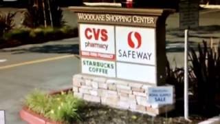 Woodlake Shopping Center: CVS Drive-Thru Pharmacy/Safeway/Starbucks/Closed Logos