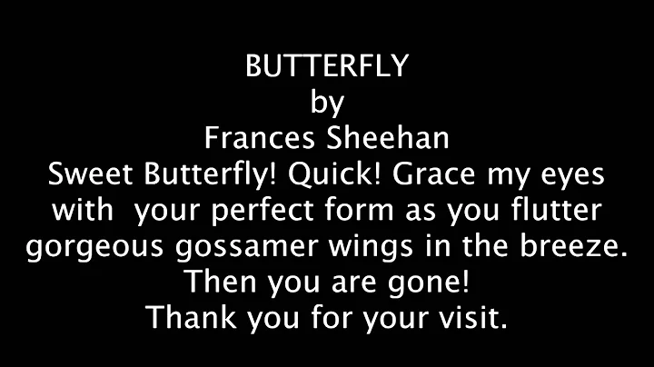 BUTTERFLY, Twitter Short Story by Frances Sheehan