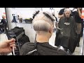 Anti age haircut  short undercut pixie bob for gray hair