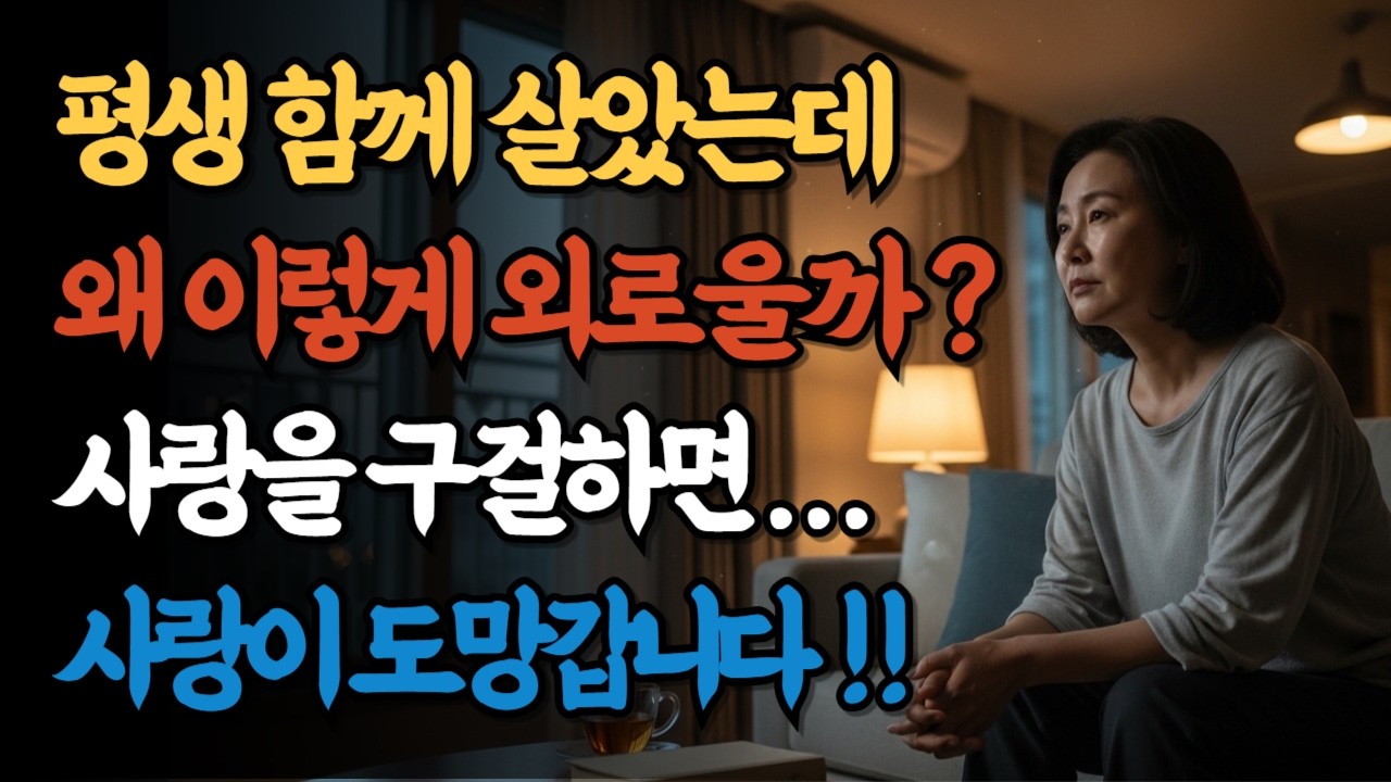 황혼의 외로움, 배우자에게 사랑을 구걸하게 되는 심리와 현명한 대처법, 시니어 부부관계, 침묵과 말이 관계를 망치는 이유와 해결법