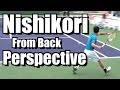 Kei Nishikori Points from Back Perspective - Forehand Backhand - BNP Paribas Open 2013