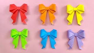 折り紙 簡単 可愛い リボン 折り方 Origami Easy Cute Ribbon Bow 3D Paper Craft DIY 工作 作り方 종이접기 쉬운 예쁜 리본 折纸 蝴蝶结