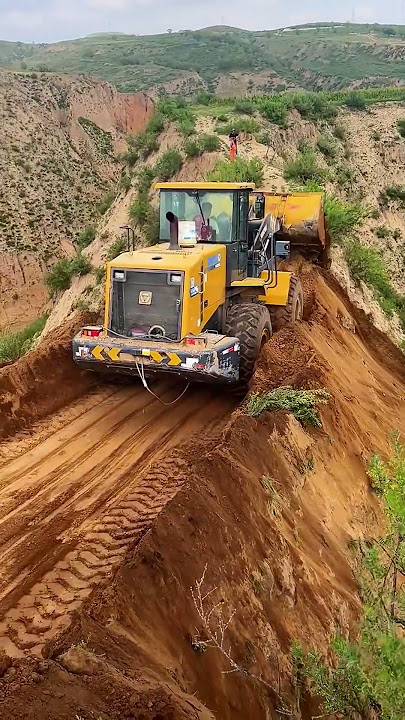 Cliff moving and paving process- Good tools and machinery make work easy