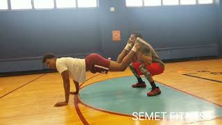 Partner Bodyweight Exercise #1| Squat Pike Lift