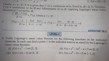 EX 15.2 Q 1(i to Xvi) to 3 ROLLES AND MEAN VALUE THEOREM SOLUTIONS OF RD SHARMA FOR CLASS 12