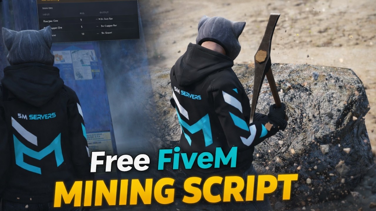 Free Fivem Mining Script Open Source [ESX,Qbox,QBcore] - YouTube