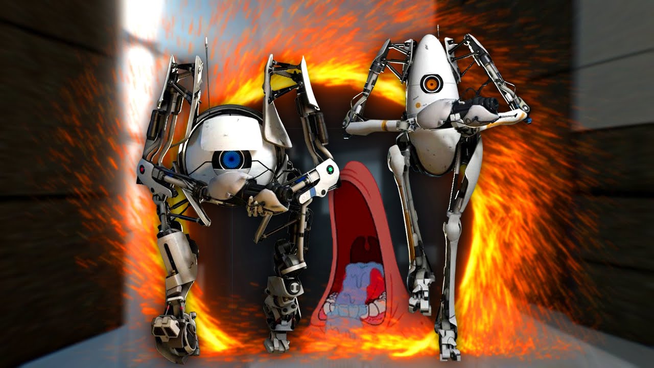 2 troglodytes attempt basic puzzles in Portal 2 - YouTube