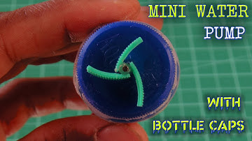 How to make MINI WATER PUMP! WITH BOTTLE CAPS!