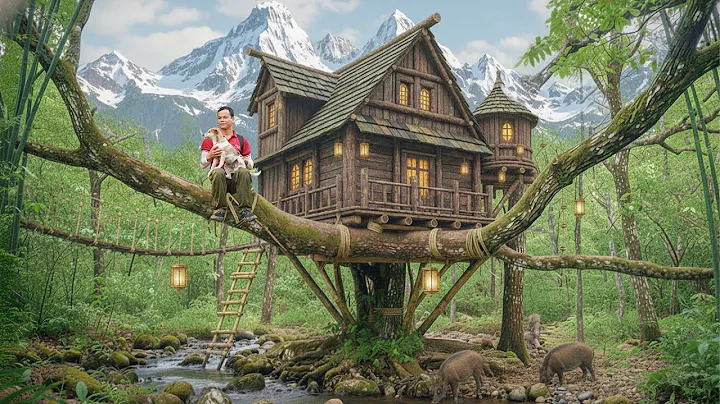Survival Skills to Build a Bamboo House – A Warm Treehouse Shelter – 10 Days to Complete
