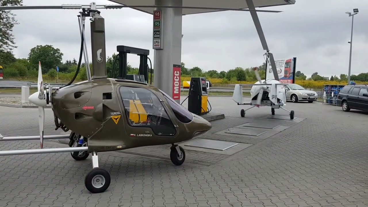 Small Portable Helicopter Refueling In Fuel Station