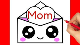 How to Draw a Cute I LOVE YOU MOM Card for Mother s Day