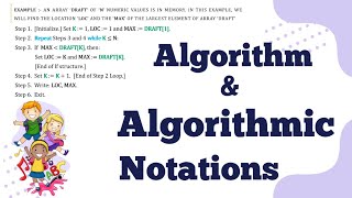 Algorithmic Notation in Data Structure | Introduction to Algorithm | Coding Draft by Kanika