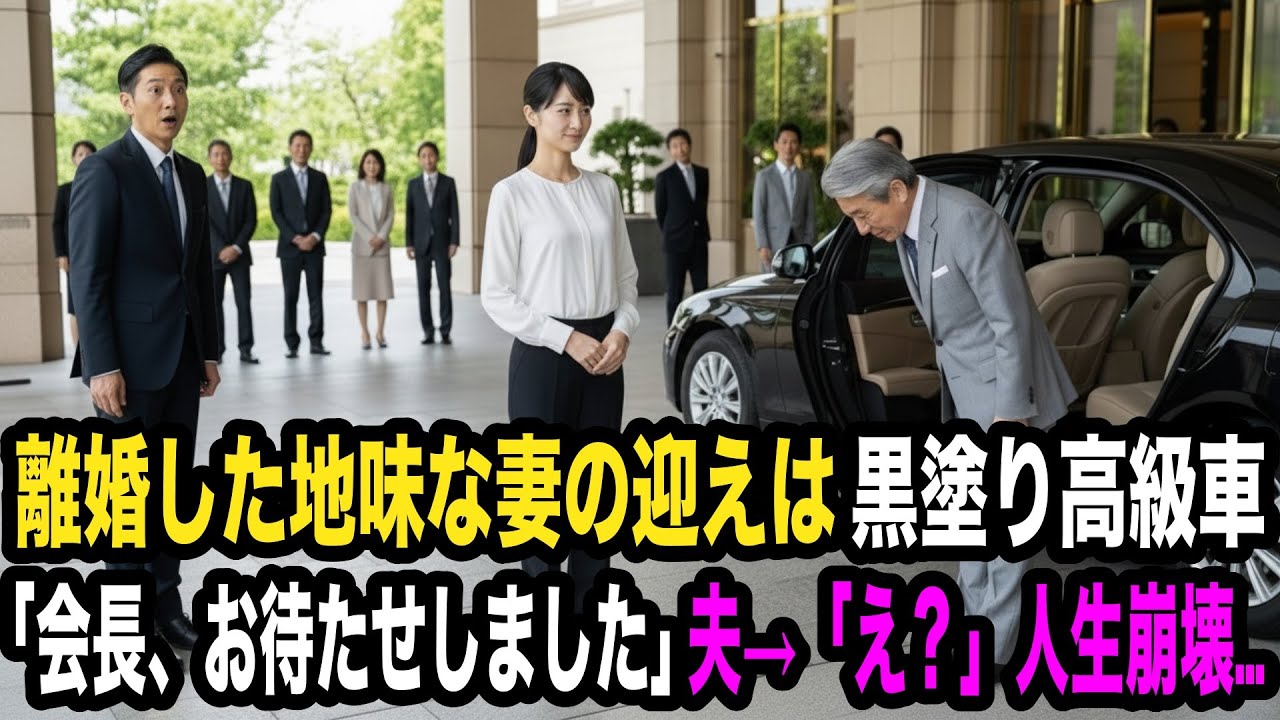 離婚した地味な妻の迎えは黒塗り高級車…運転手→「会長、お待たせしました」夫→「え？」夫の人生が崩壊...