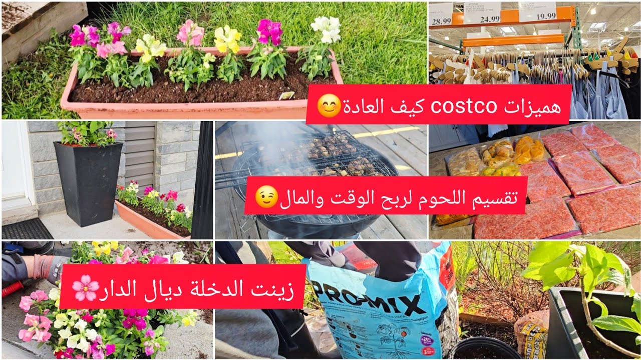الربيع في كندا🇨🇦زينت مدخل البيت🏡تقسيم اللحوم لربح الوقت وتوفير المال😊هعلاش costco😉السعادة في البساطة