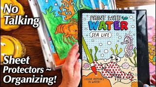 ASMR~Organizing Art Into Sheet Protectors + Crinkly Page Turning! (No Talking)