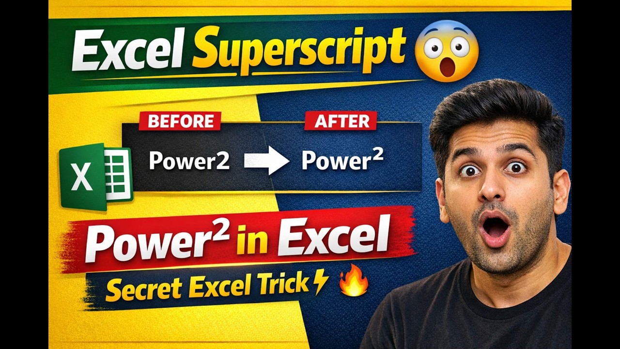 Excel Superscript Trick 🔥 | Write Power, Square & Formula Easily in Excel | Excel Tips