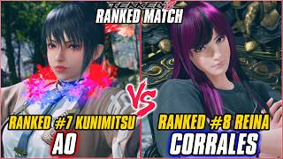 TEKKEN 8 - AO (Ranked #7 Kunimitsu) vs CORRALES (Ranked #8 Reina) | T8 RANKED GAMEPLAY