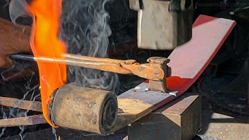 Master Blacksmith Transforms Old Leaf Spring into a Kitchen Cleaver