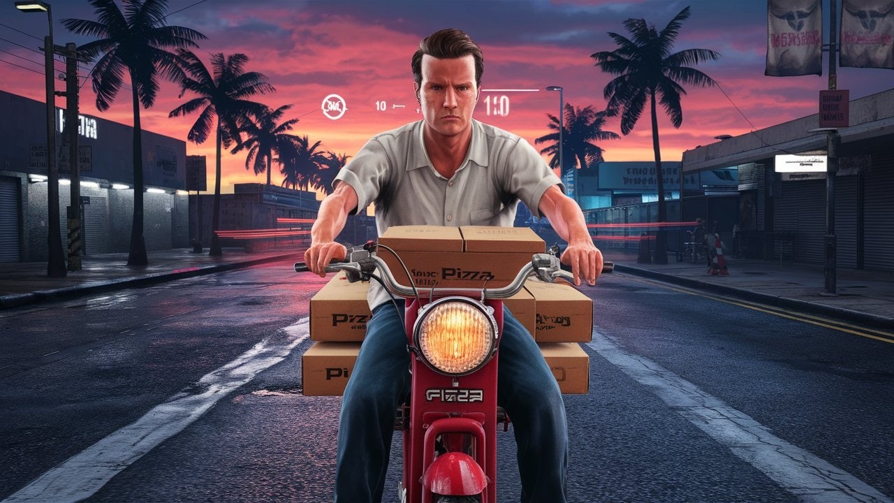 GTA Vice City Pizza Delivery Mission | Health 150 Trick Hindi