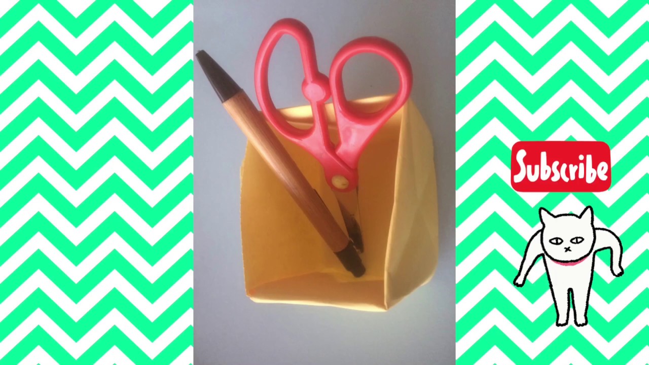 How To Make An Origami Pen Holder Step By Step YouTube