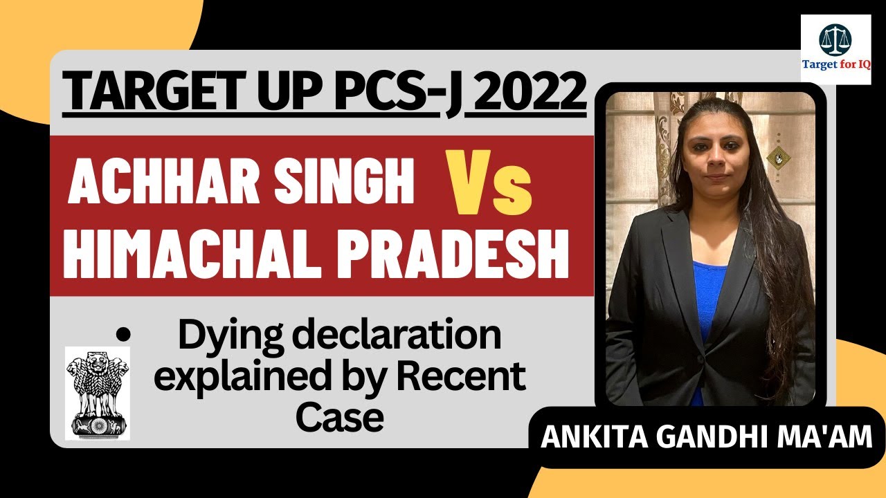 Achhar Singh Vs State Of Himachal Pradesh By Ankita Gandhi Ma'am