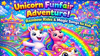 🦄 Unicorn Funfair Adventure! Rainbow Rides &amp; Magic Songs for Kids 🌈