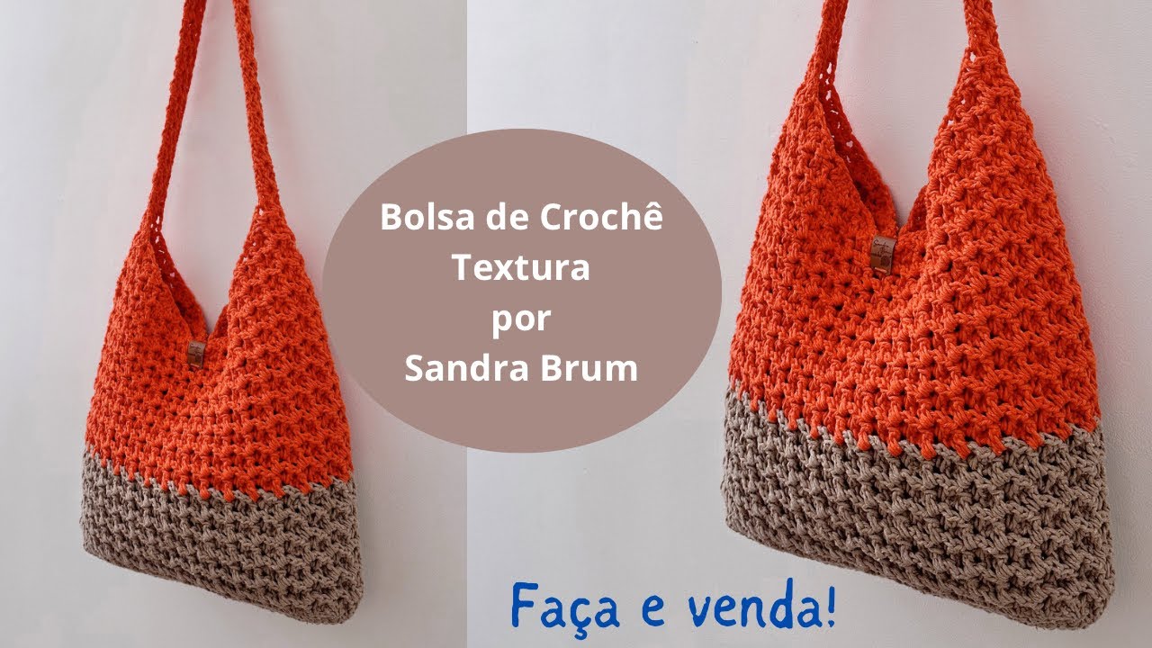 Bolsa de crochê Textura por Sandra Brum
